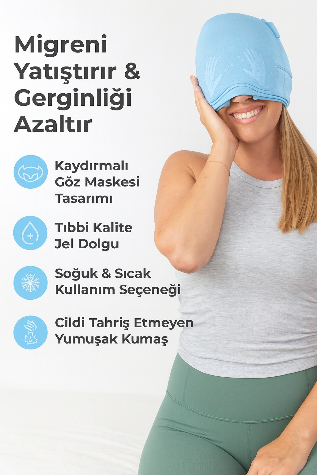 Migren ve Baş Ağrısı Giderici Jel Kafa Bandı – Soğuk & Sıcak Terapi